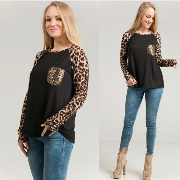 leopard sleeve raglan